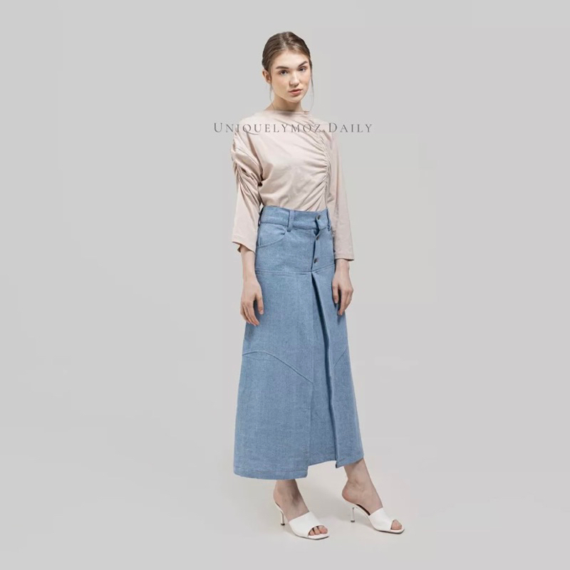 Zashi Skirt Denim by uniquelymoz.daily