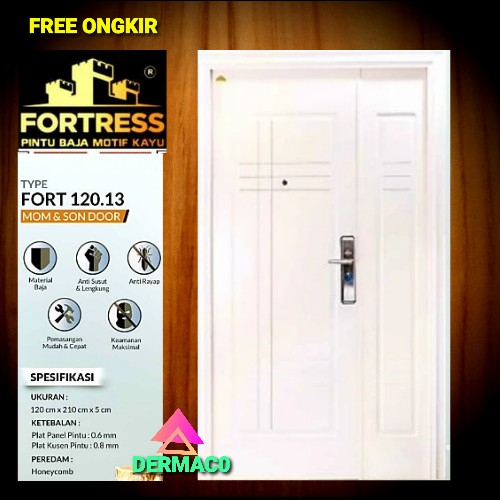 PINTU BAJA FORTRESS 120.13 / PINTU UTAMA 120CM x 210CM / MOTIF KAYU