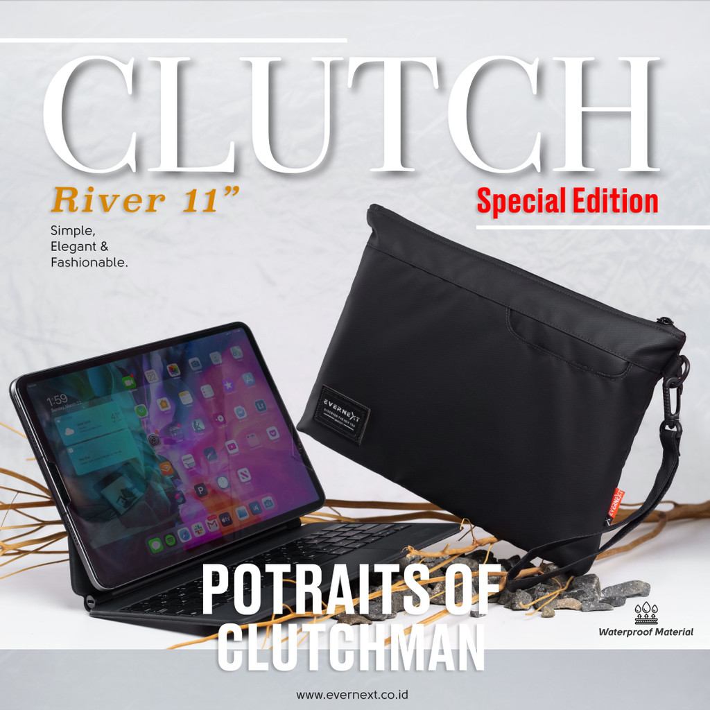 Hand Bag Ipad Tablet River 6” - 11” inch Pouch Bag Clutch Bag Pria Wanita Waterproof Anti Air