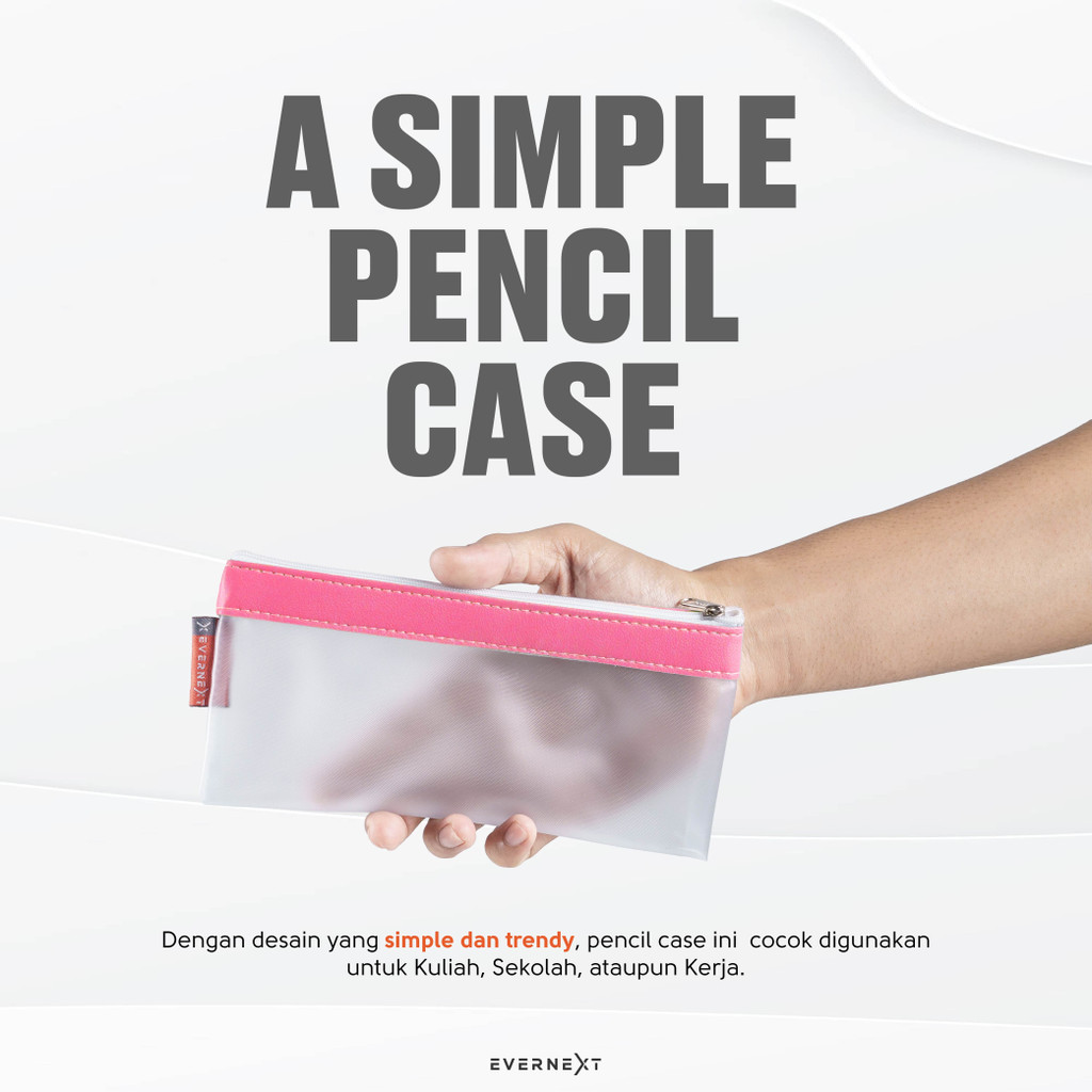 Tempat Pensil Transparan Multifungsi Pencil Case Tepak Alat Tulis Kantor Organizer Pouch