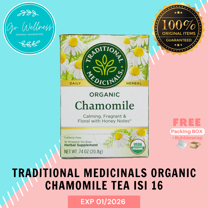 

Traditional Medicinals Organic Chamomile Leaf Tea/ Teh Alami isi 16