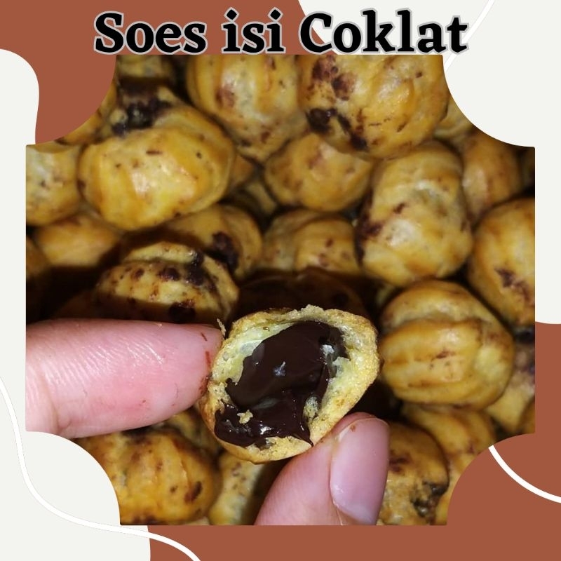 

soes kering isi coklat lumer