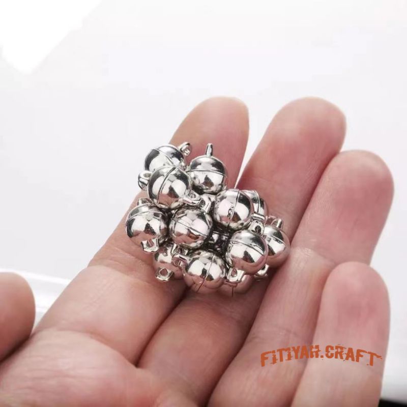 Magnet Bulat 8mm Warna Silver Magnet Gelang Aksesoris DIY