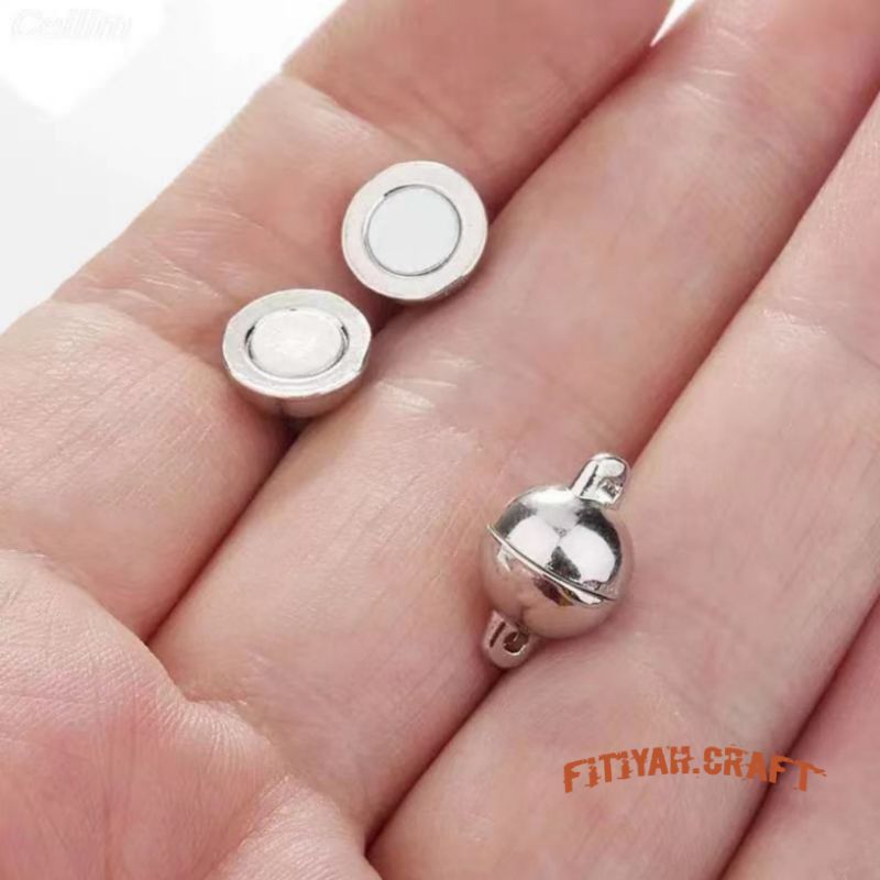 Magnet Bulat 8mm Warna Silver Magnet Gelang Aksesoris DIY