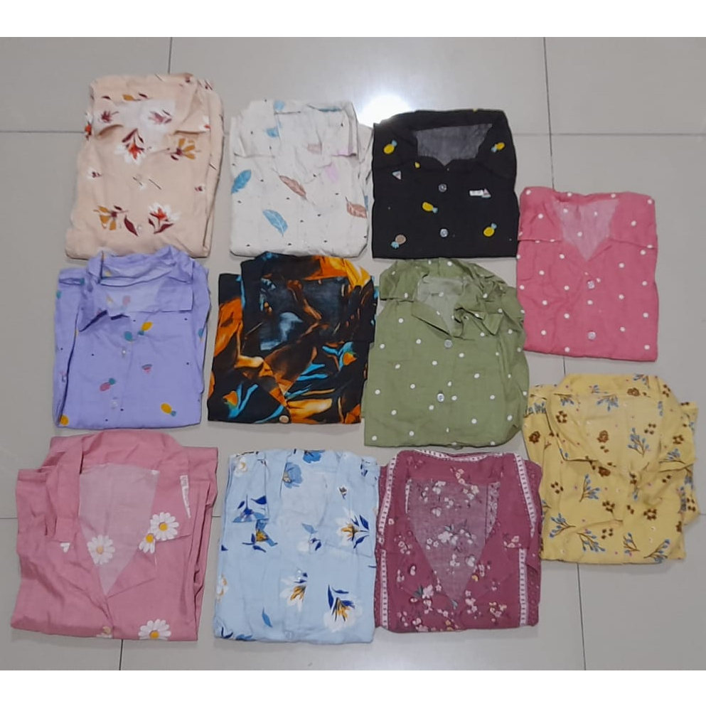 DAILY SET RAYON VISCOSE/HOMEY SET/BAJU TIDUR PIYAMA WANITA KATUN MOTIF