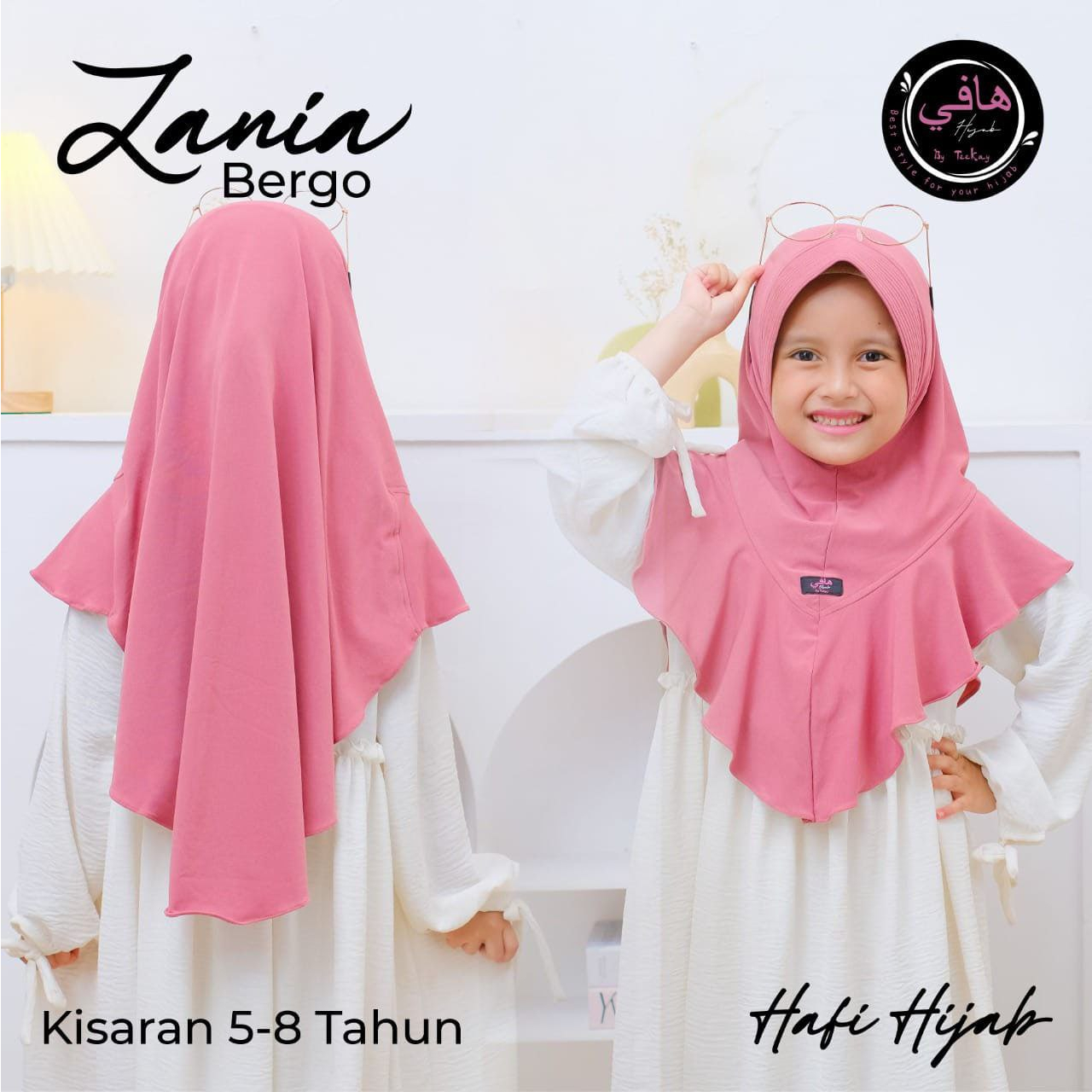 AfsheenaStore Bergo Zania By Hafi/ Jilbab Anak