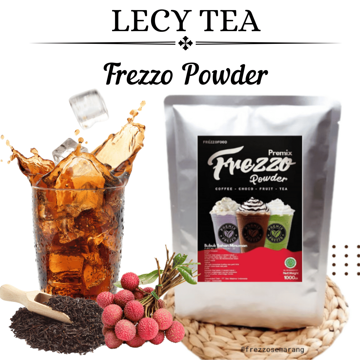 1 KG FREZZO POWDER RASA LECI TEA | TEH RASA LECI | ES TEH ANEKA RASA KEKINIAN | BUBUK MINUMAN RASA | POWDER DRINK | BOBA BROWN SUGAR | MINUMAN KEKINIAN | SEMARANG | JAWA TENGAH | HALAL