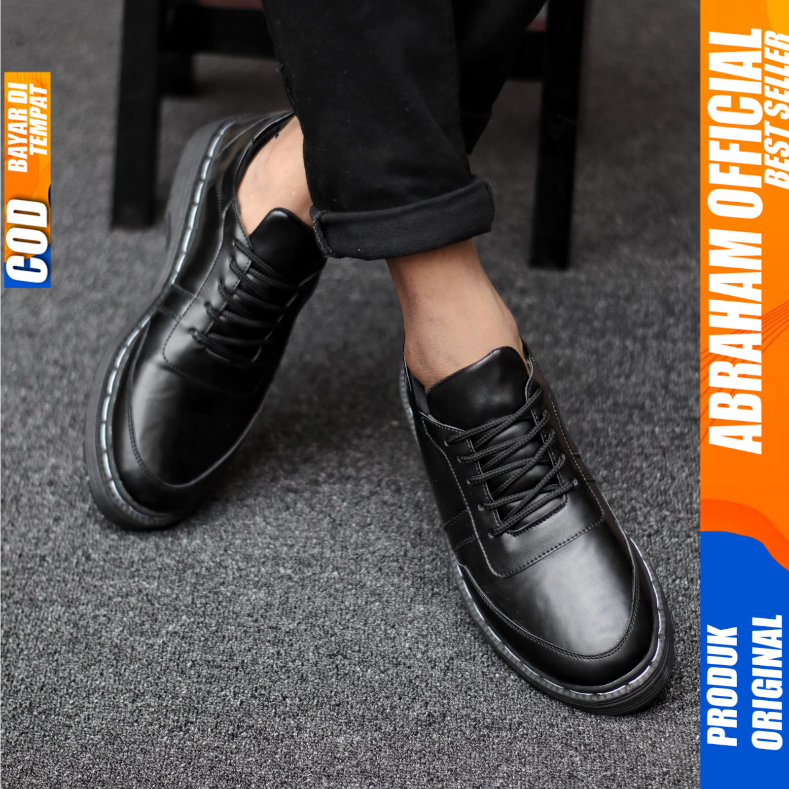 Sepatu Docmart Low Boot Pria Casual Formal Abraham