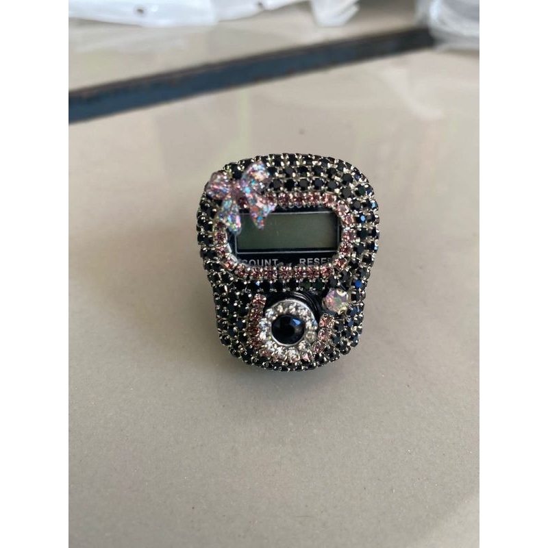 tasbih digital premium swarovski hitam pita