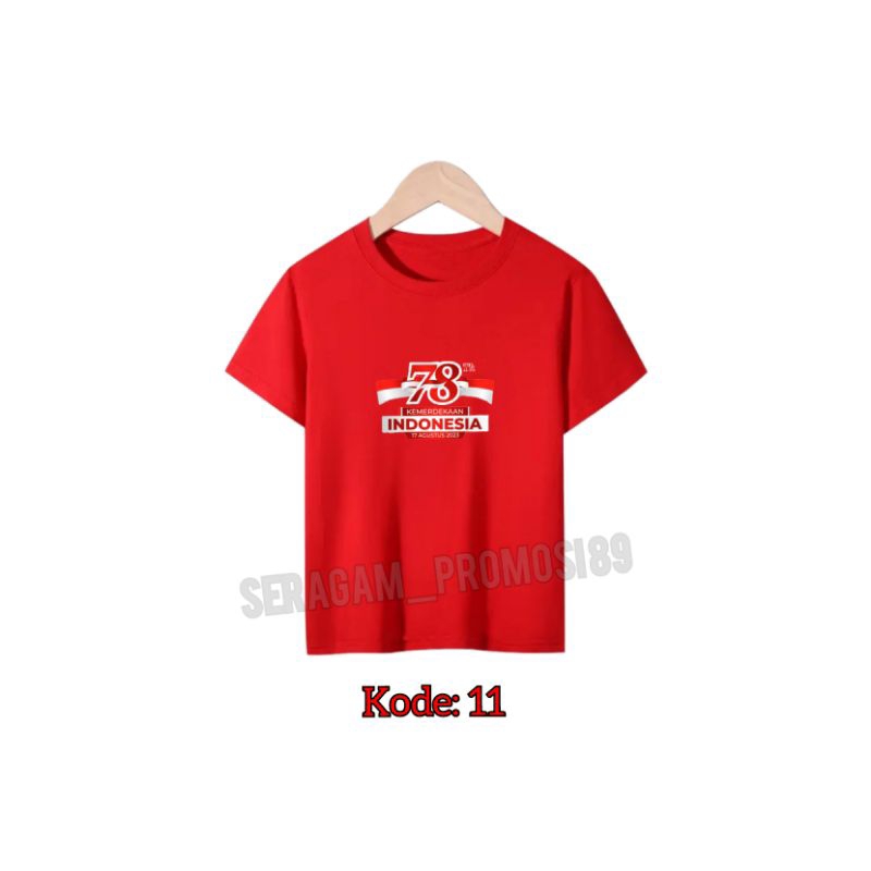 Kaos 17 AGUSTUS DIRGAHAYU INDONESIA ANAK-ANAK / KAOS INDONESIA ANAK LAKI-LAKI / KAOS HUT RI ANAK USIA 2TH-10TH