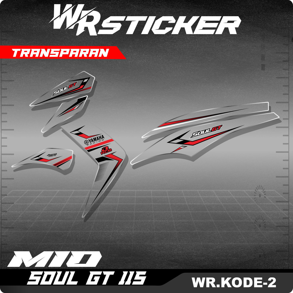 Sticker Striping Mio Soul Gt 115 Transparan Stiker Aksesoris Body Motor Yamaha MIO SOUL GT 115 Varia