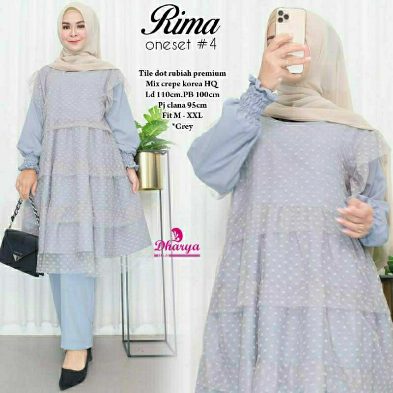 RIMA ONE SET / IR FASHION / TERLARIS / TERMURAH / POPULER / VIRAL / MODEL SPASSY / MODEL UWAIS / GAM
