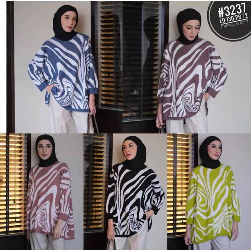 crewneck zebra zara / blouse rajut jumbo premium Ld 140