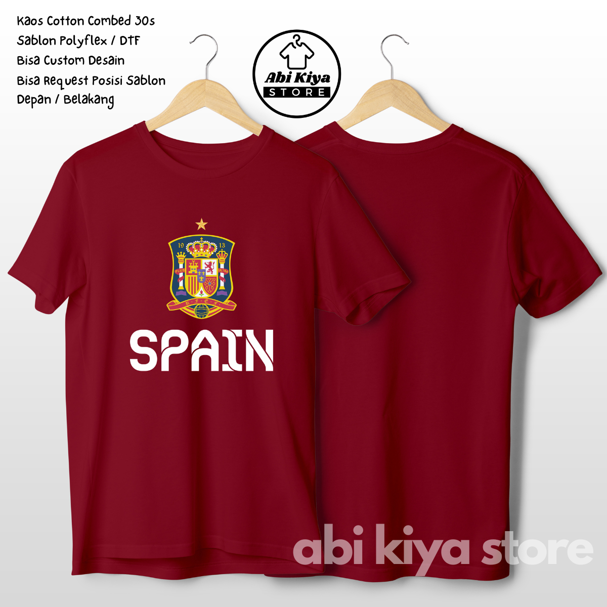 Kaos Pria Distro Jersey Timnas Sepak Bola Negara Spanyol Euro Piala Eropa Premium Murah Sablon DTF