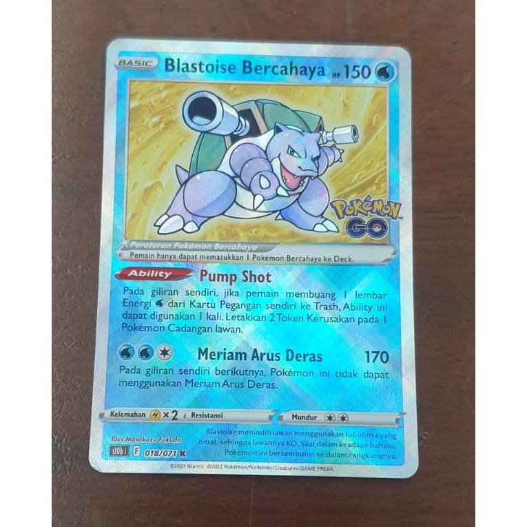 Blastoise bercahaya pokemon TCG 018/071