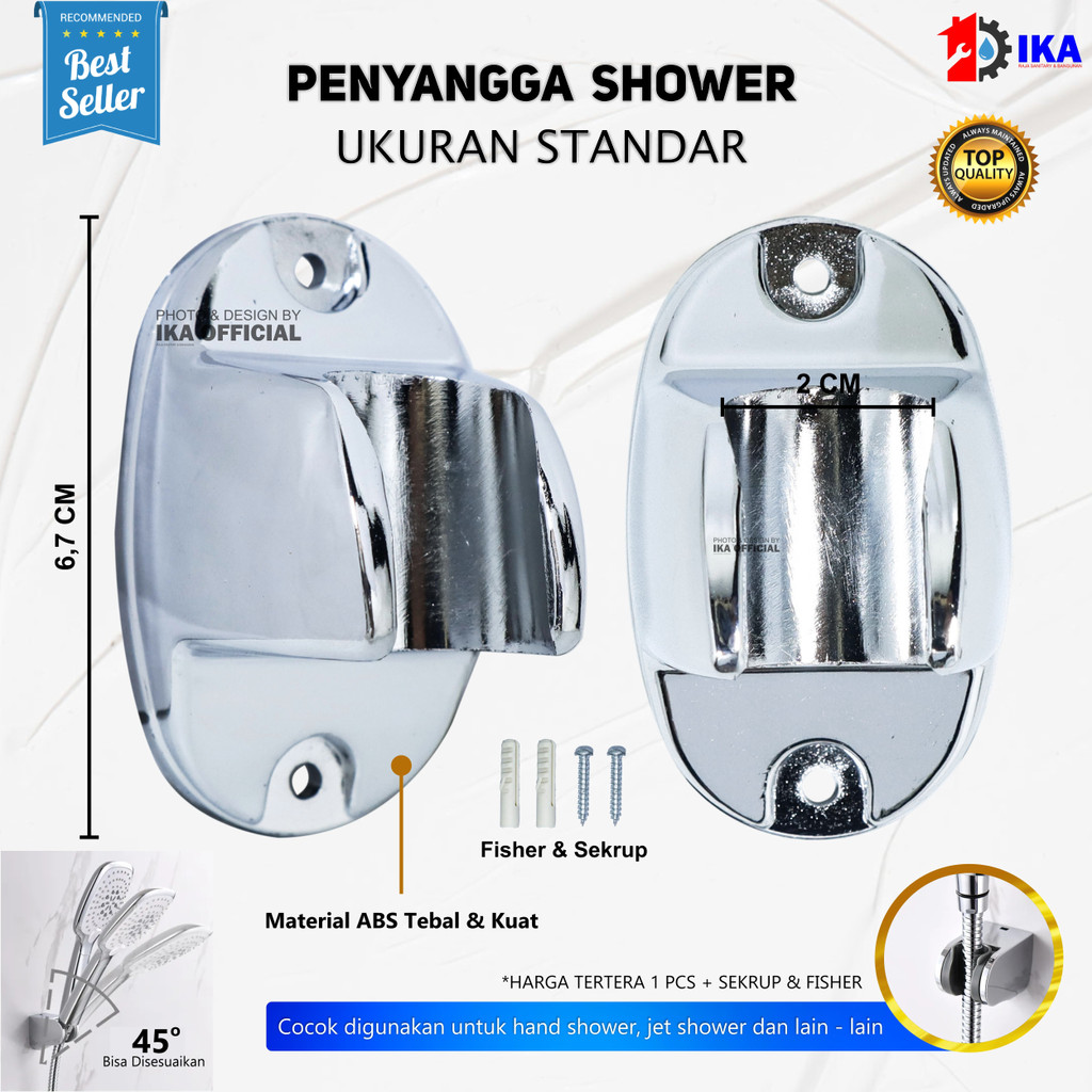 Holder Shower Penyanggah Shower tempat Tempel Shower Gantungan Shower Hanger Shower Bahan Abs HSZ-90  / cantolan penyangga kepala shower tinggal tempel praktis kuat anti karat siap pakai