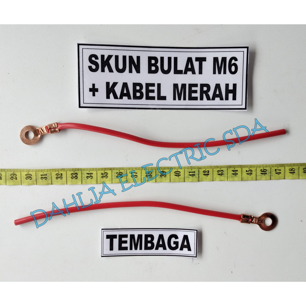 SKUN BULAT M6 TEMBAGA + KABEL 2,5MM² MERAH