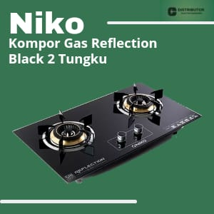 NIKO Kompor Gas Tanam Reflection 2 Tungku Seri Black Terbaru