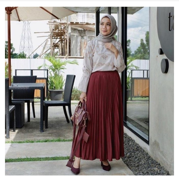 Rok Plisket Premium Polos Rok Bawahan Plisket Rok Panjang Murah