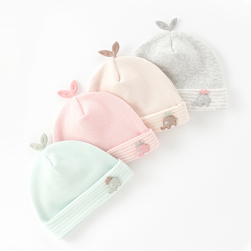 [1KG 37PCS] LBS Topi Newborn Bayi Daun Motif Rabbit dan Gajah Kupluk Karakter Hewan Lucu