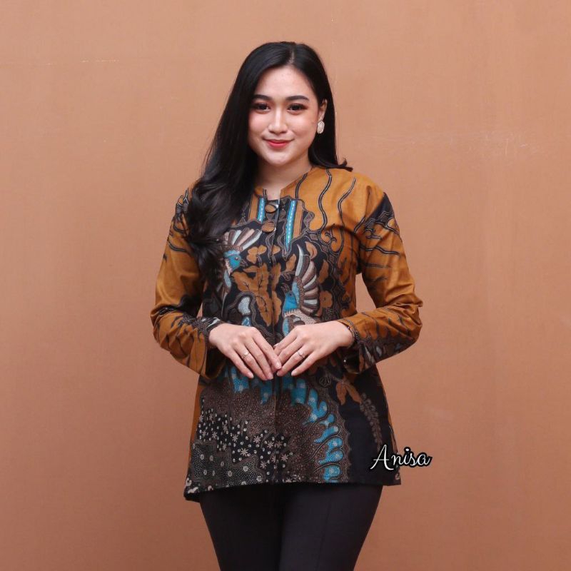 Atasan Blouse Batik Kerja Wanita Baju Batik Wanita Kantor Seragam M L XL XXL