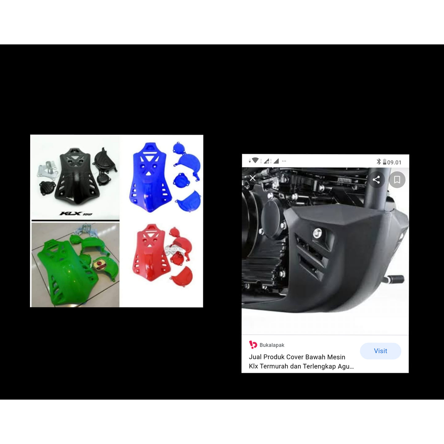 TUTUP MESIN SET Bawah KLX Bf - ENGINE GUARD KLX BF - TUTUP MESIN KLX BF - TUTUP MESIN Bawah HONDA KL