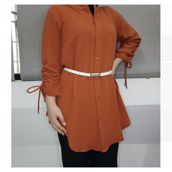 Azzura Tunik - Atasan Tunik Polos / Kemeja Tunik Wanita Casual / Tunik Casual