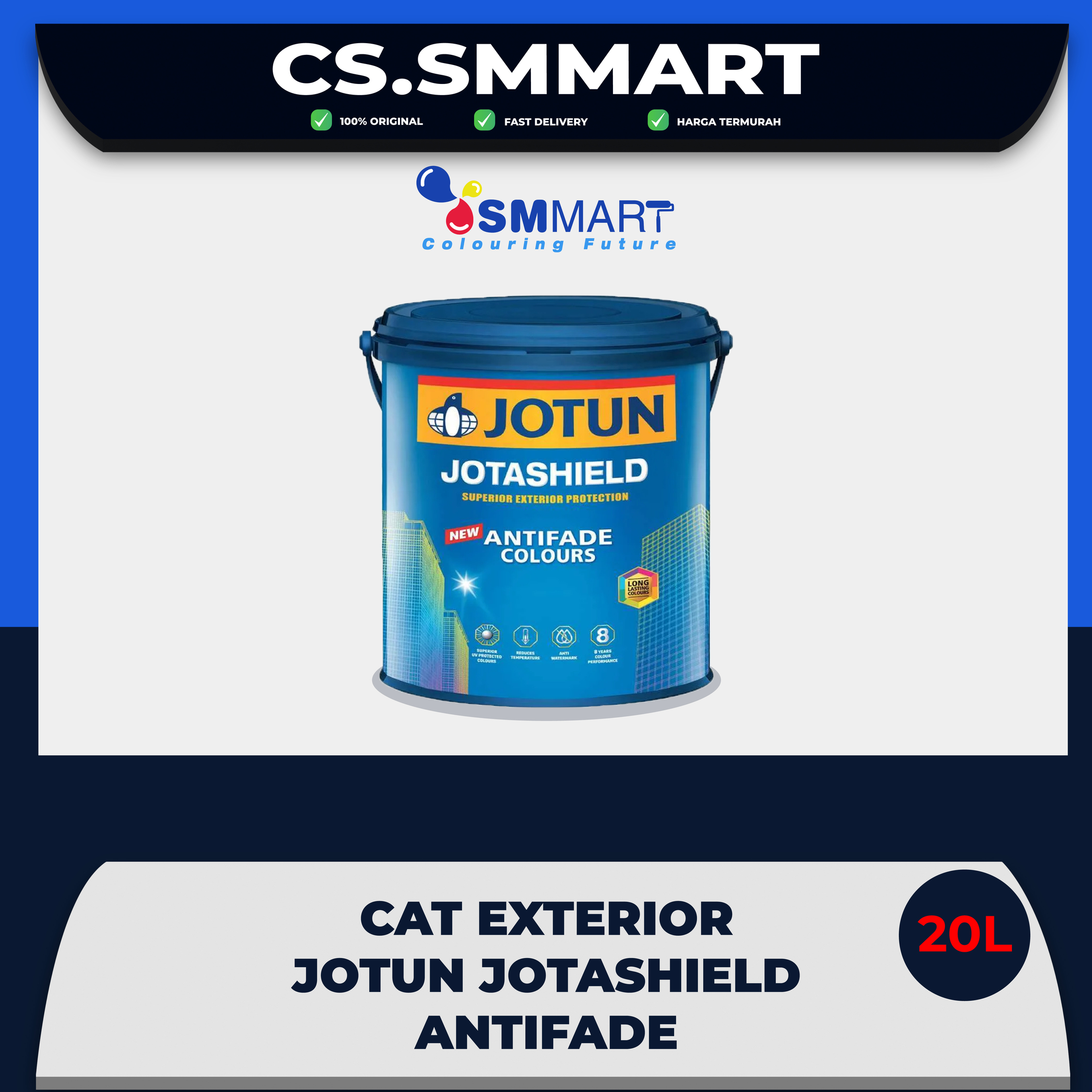 Cat Tembok Eksterior Jotun Jotashield Antifade White /Tinting 20L Pail