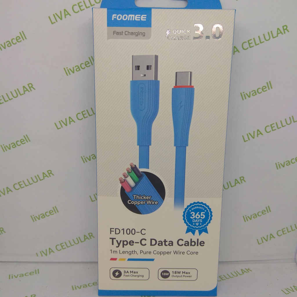 Kabel Data Charger USB Type-C Foomee FD100C FD100-C