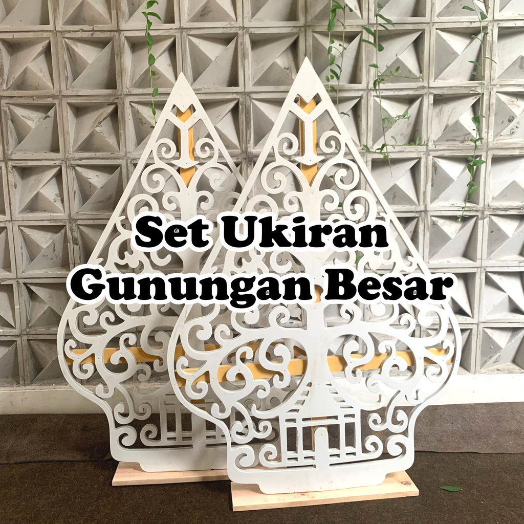Gunungan Wayang 120 cm Set Ukiran Gunungan Jumbo 120x88 Dekorasi Kayon Gunungan Ukir Dekor Spon Kare