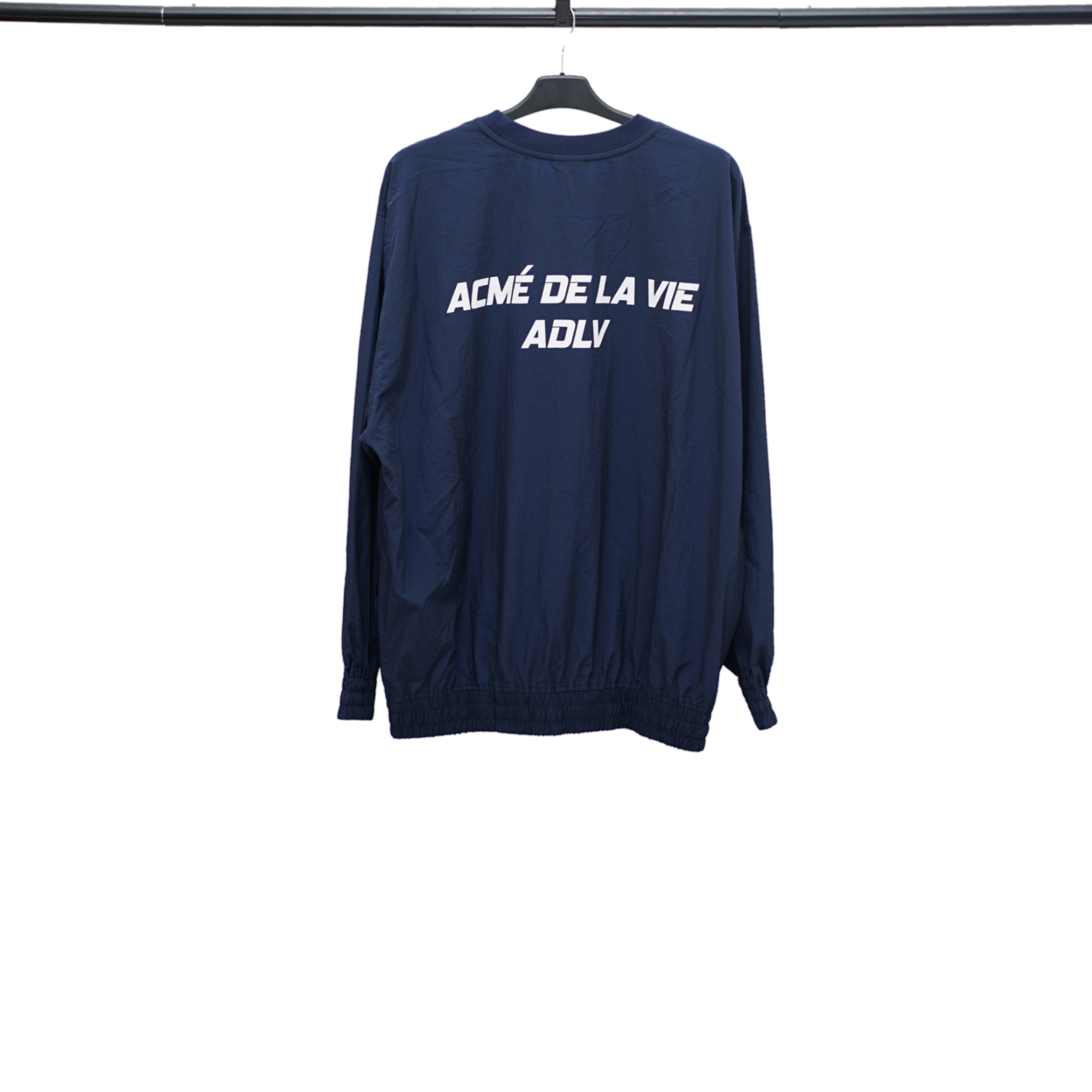 ADLV Navy White Font Crewneck Authentic / Kaos Lengan Panjang Acme De La Vie Biru Tua Original