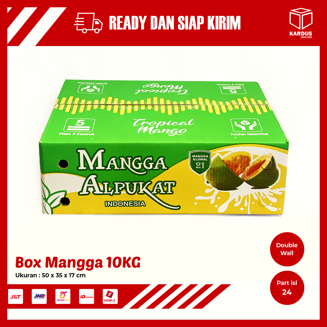 

BOX MANGGA ALPUKAT ISI 24 BUAH (10 KG) SET SKAT /KLONAL21 /MANGGA ALPUKAT /KARTON /KARDUS /BOX BUAH