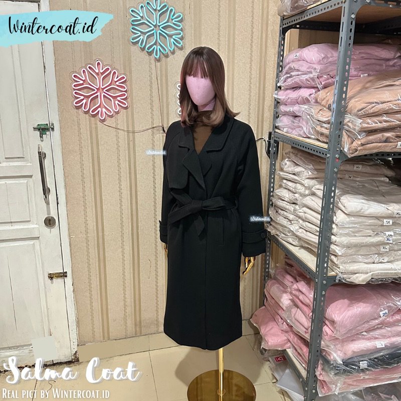 Wool coat long premium import salma big size oversized mantel panjang jacket wanita jaket cewek woman winter autumn