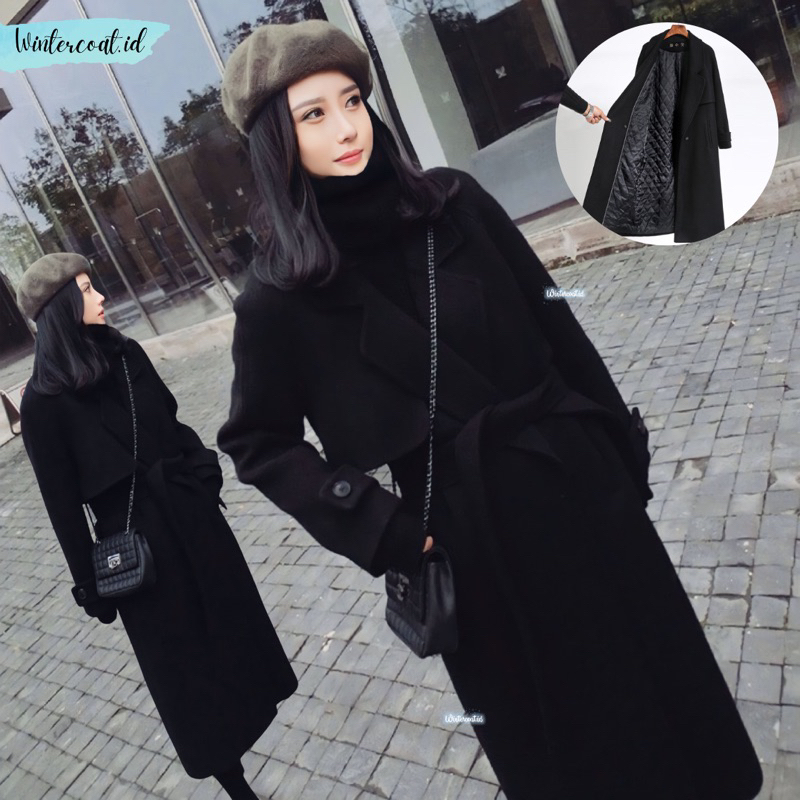 Wool coat long premium import salma big size oversized mantel panjang jacket wanita jaket cewek woman winter autumn