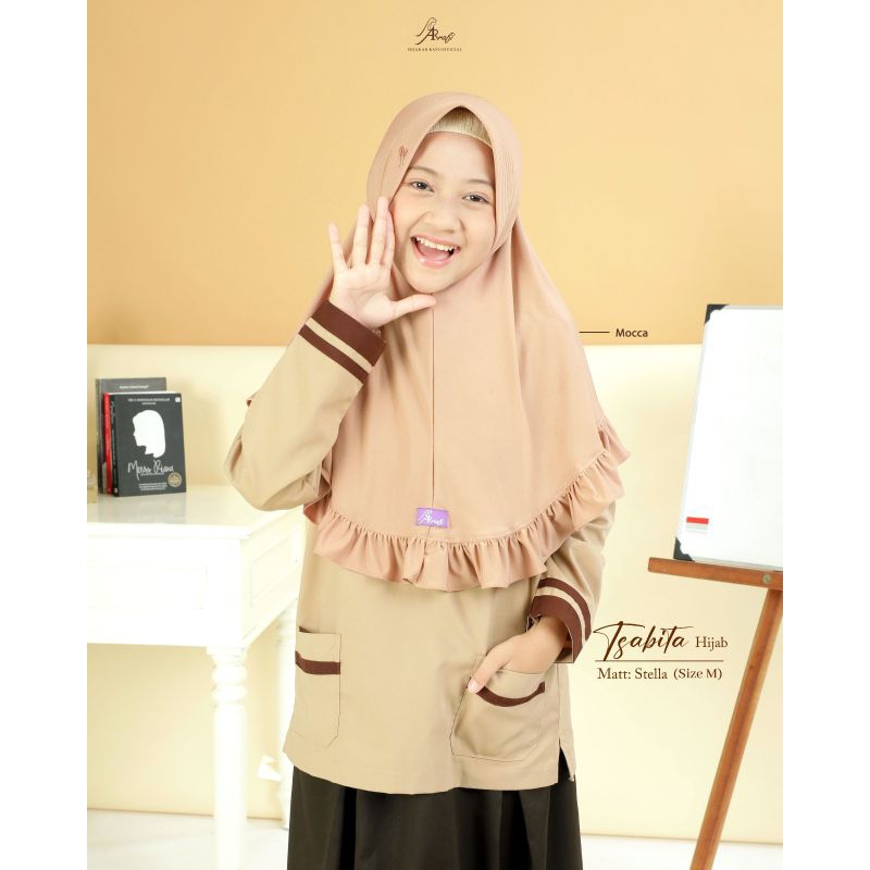 Arrafi Hijab Jilbab Kerudung Bergo Tsabita Hijab Sekolah (M) Original Terbaru
