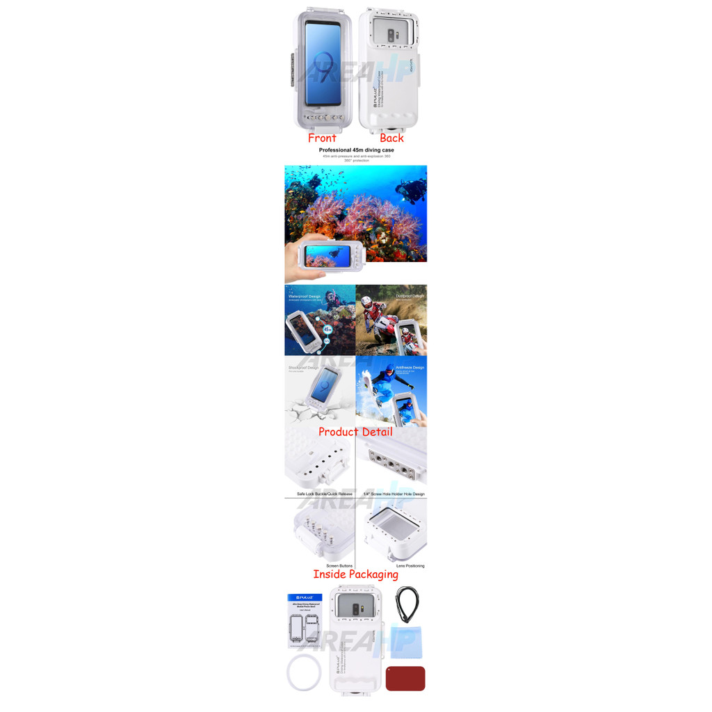 Puluz Diving Waterproof Case Casing Cover 45M Sony Xperia 10 V