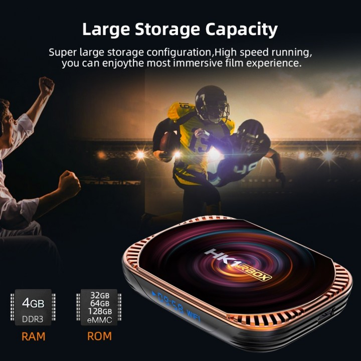 PS6480 HK1 RBOX X4 - Android 11 Smart Android TV Box 8K - RAM 4GB ROM 128GB