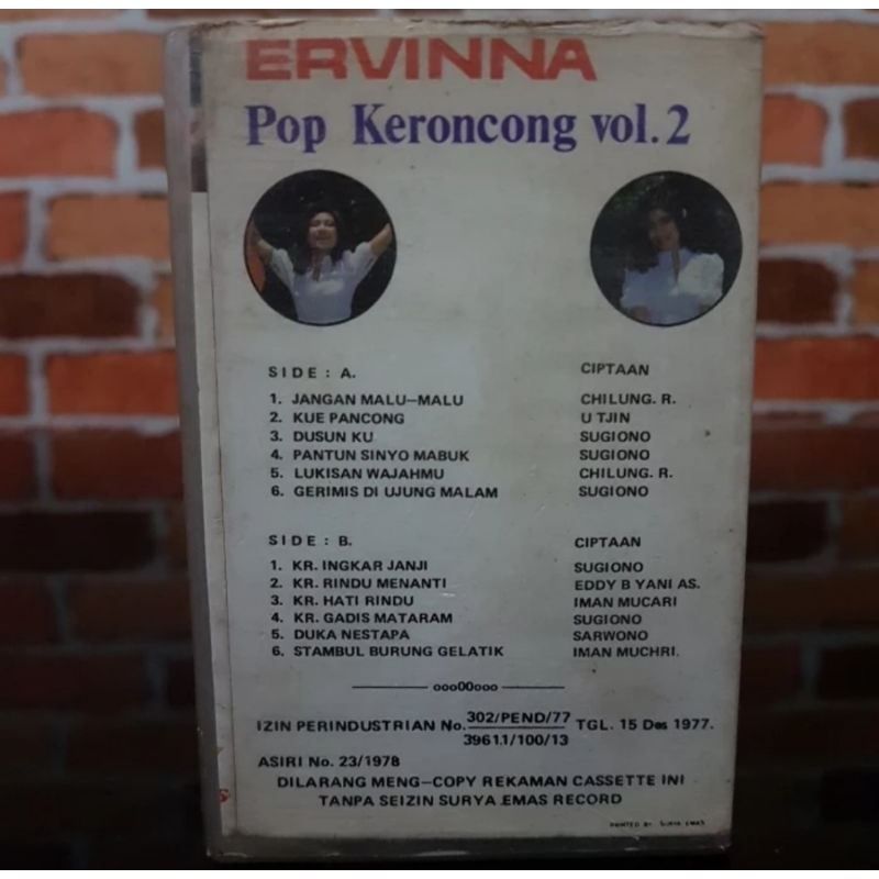 Kaset Pita Ervinna-Pop Keroncong Vol.2