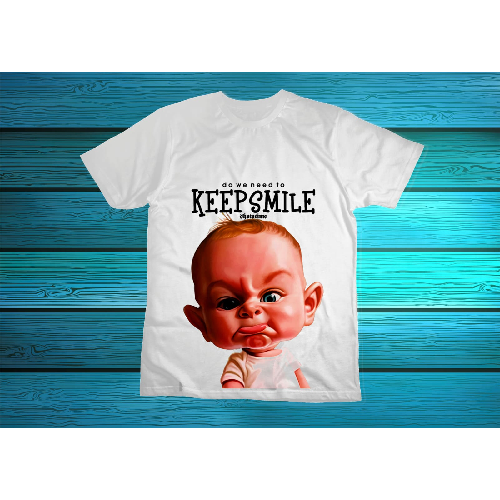 Kaos murah Kaos distro murah baju  distro pria t-shirt combed30s SO baby keep smile putih