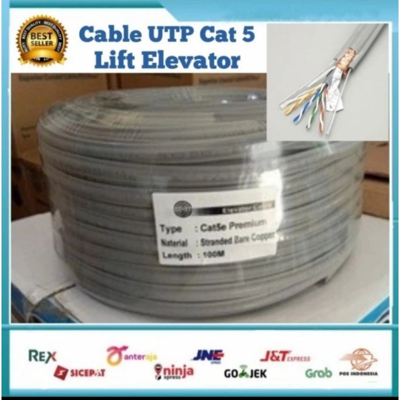 Cable UTP Cat5 RJ45 Lift Elevator 100 Meter / Kabel LAN UTP Cat5 Lift