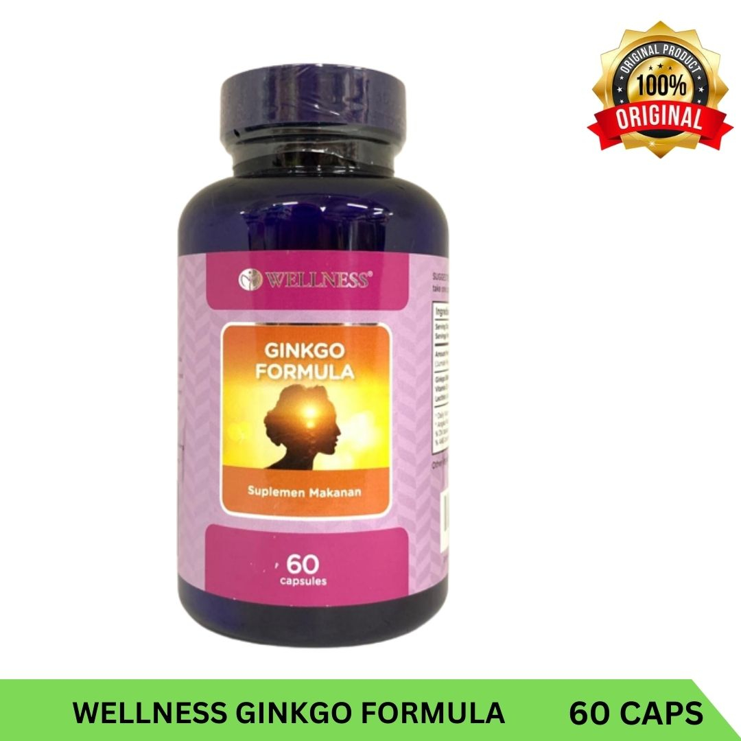 Wellness Ginkgo Ginko GingKO Ginggo Biloba Formula Vitamin daya  Ingat Vertigo 60 KAPSUL
