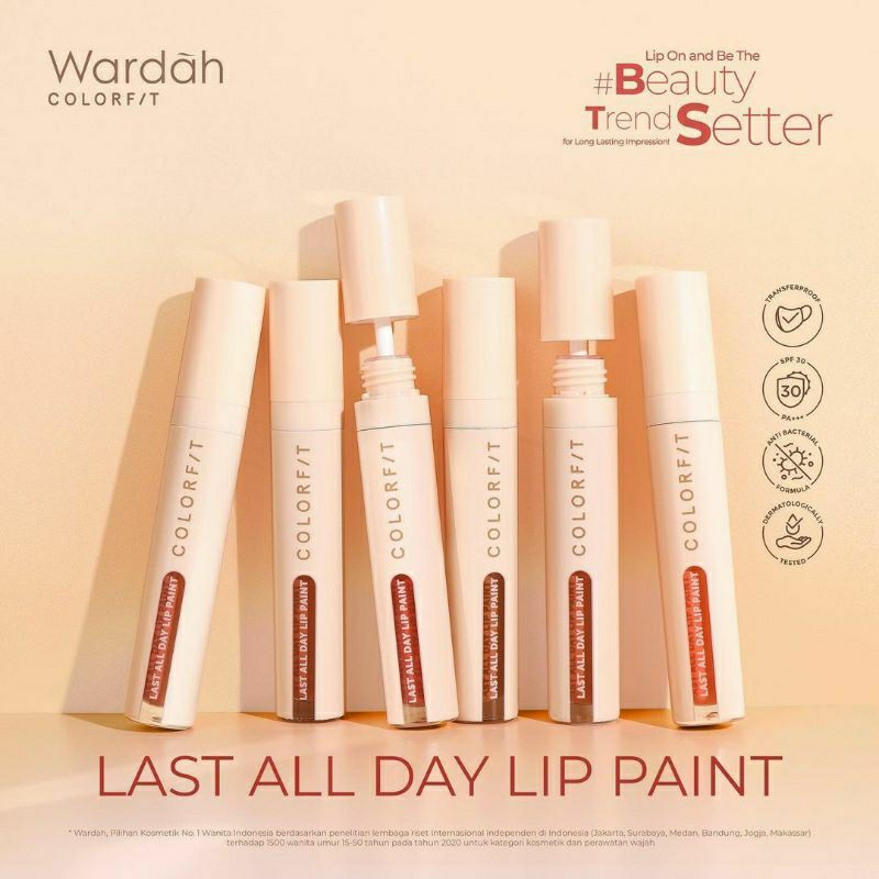 Wardah Colorfit Last All Day Lip Paint around the World ORIGINAL Lipstik Lip Concealer Alluring Jakarta Dubai Lux Royal London Dazzling New York Kuala Lumpur Joy Tokyo Breeze Makeup Bibir Kosmetik Bibir Care Stick to Latte Stay Russet Brick Timeless Rose