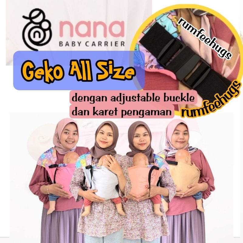 Nana Geko gendongan kaos adjustable nana baby carrier baby pouch nana geko nana gendongan kaos kanto