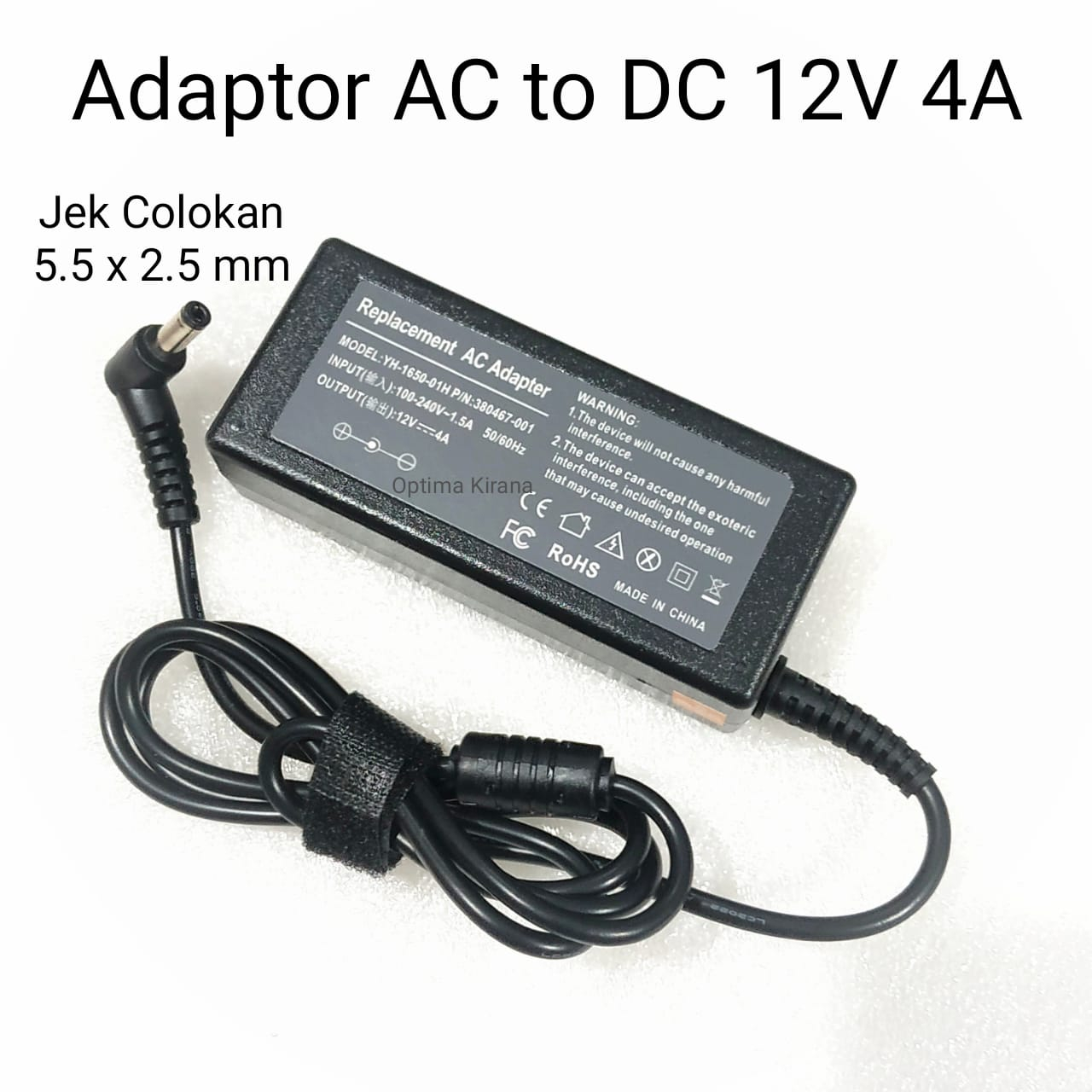 ADAPTER AC ADAPTOR to DC 12V 4A PLUG 5.5x2.5mm 48W POWER SUPPLY Charger Monitor