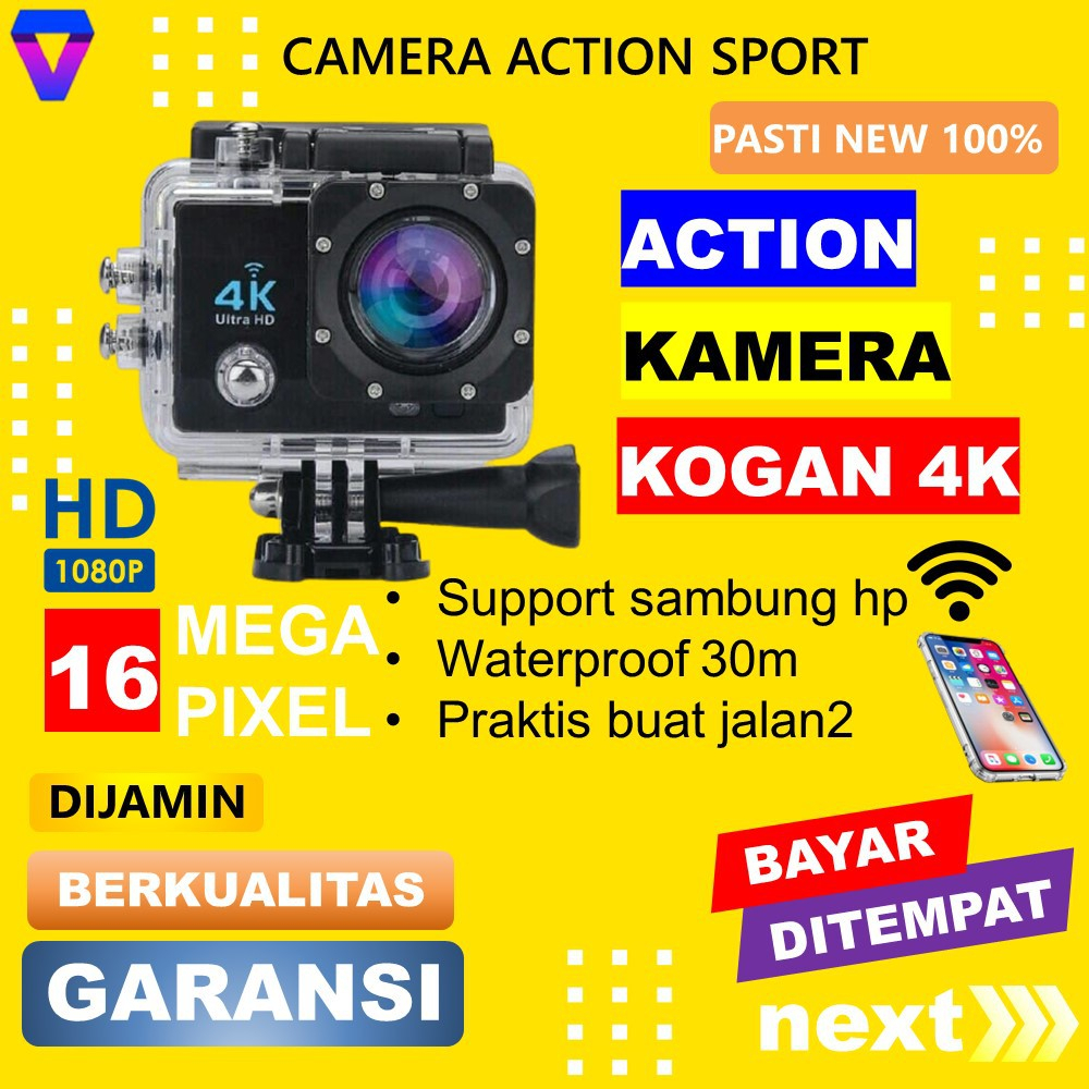 KAMERA ACTION CAMERA GOPRO WIFI HELM GO PRO ANTI AIR OUTDOOR DIGITAL SPORT MINI CAM HD MURAH JS15