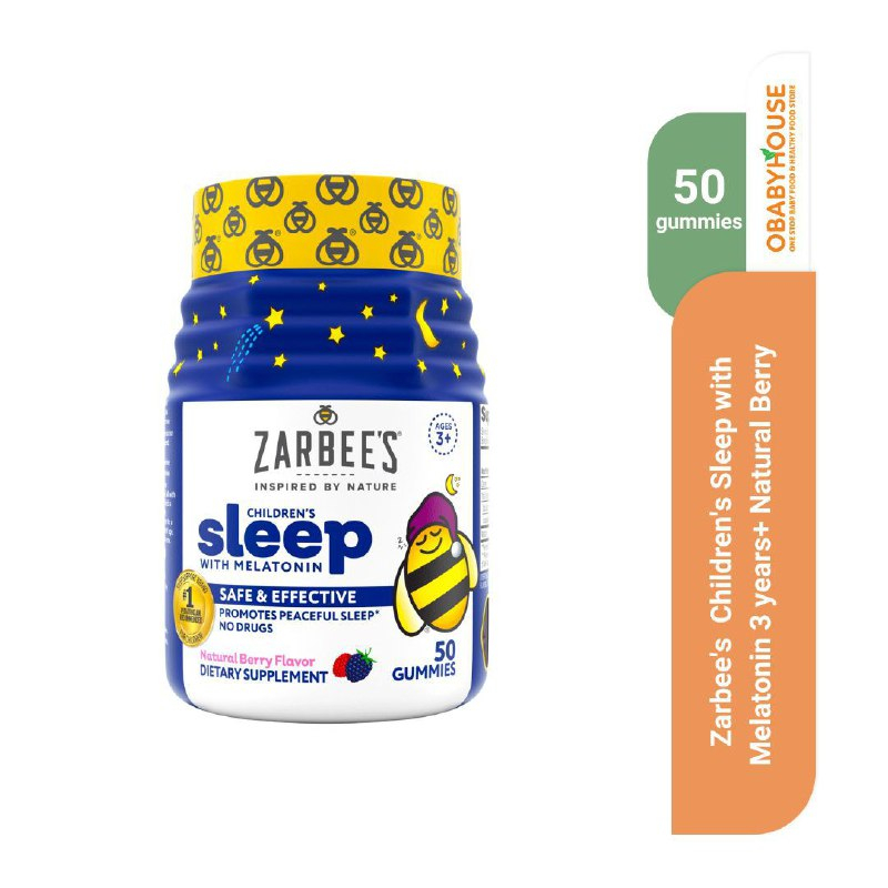 Zarbee's Children's Sleep with Melatonin 3 years+ Natural Berry 50 Gummies