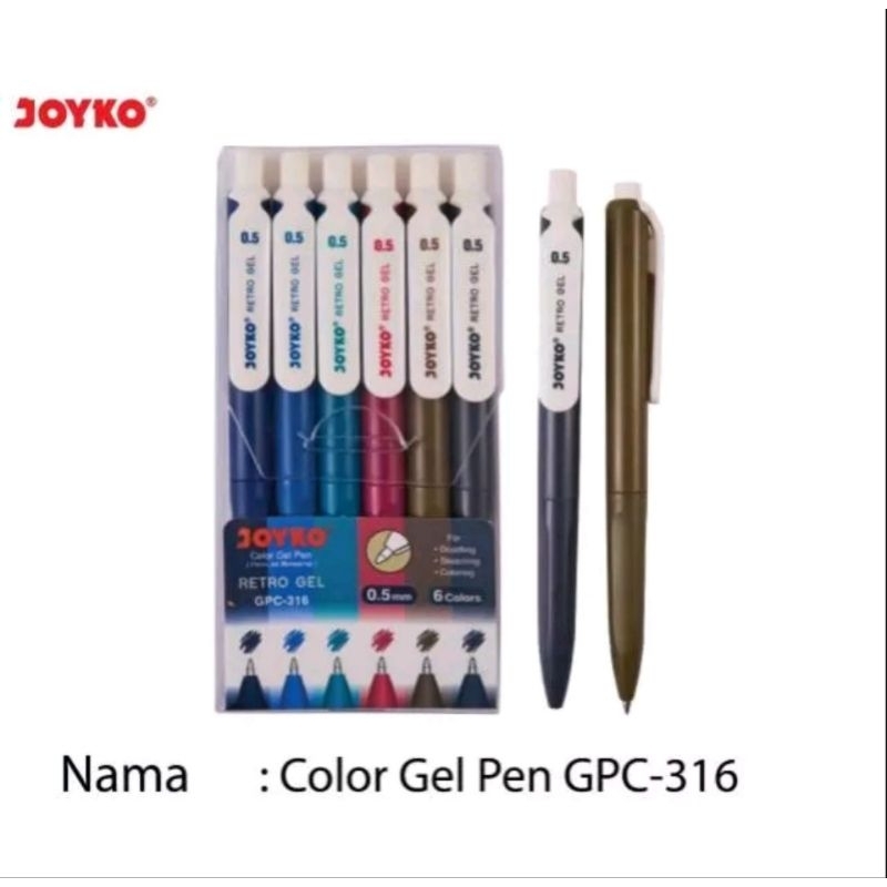 

Joyko Color Gel Pen GPC-316 Retro Gel - Pulpen Warma