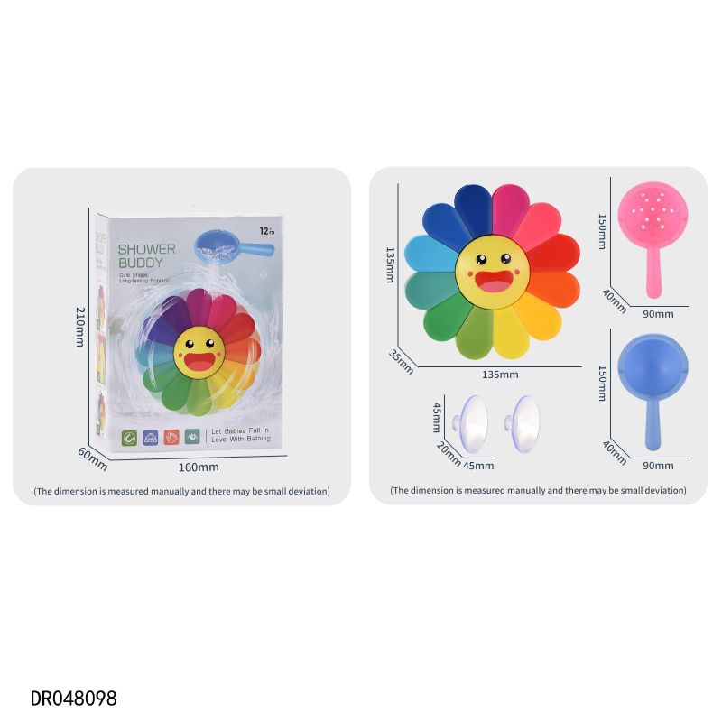 Mainan Air Mandi Anak Fun Water Play Windmill Spinner Suction Baby Waterwheel Sunflower Windmill Bathroom Shower Fullcolor Bath Toy Kado Ulang Tahun