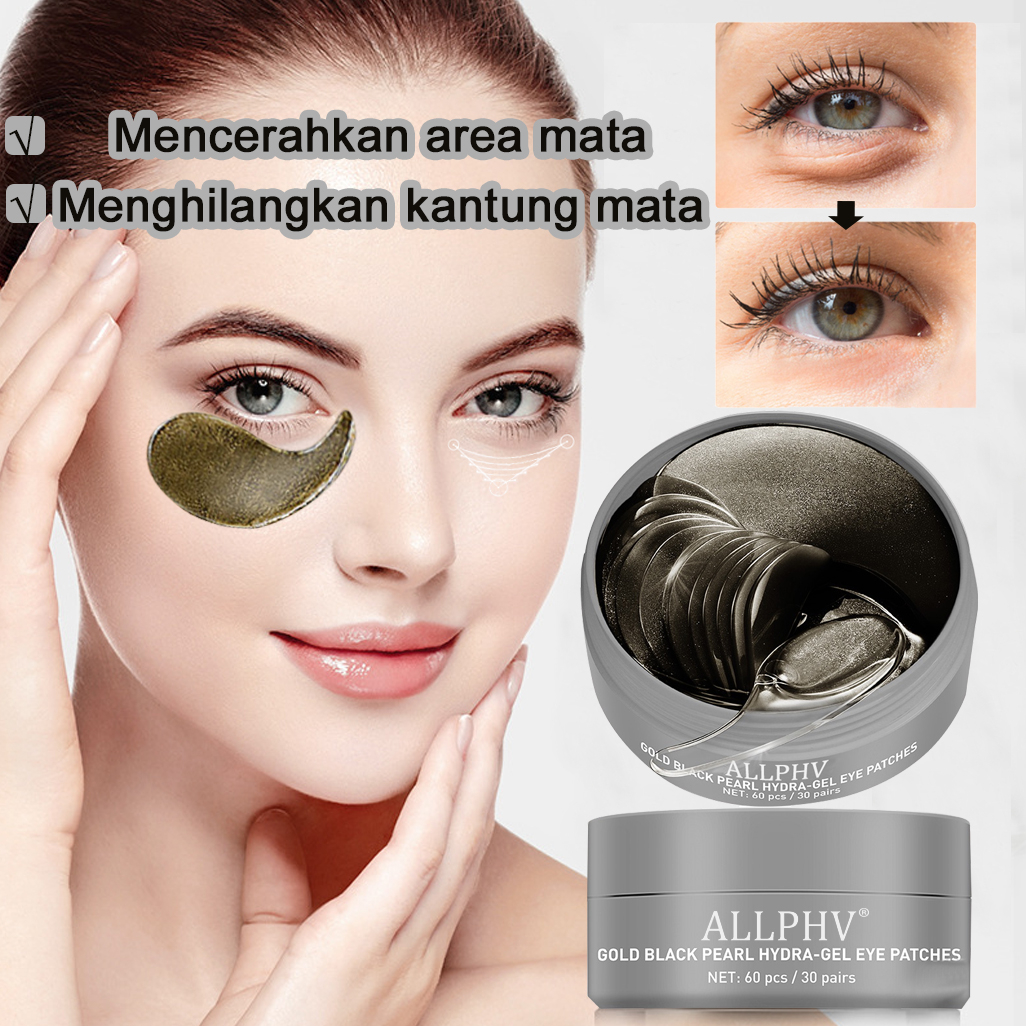 ALLPHV Gold Black Pearl Hydrogel Eye Patch  Masker Kantung Mata Kantong Mata Perawatan Menghilangkan Kantung Mata Masker Mata Bioaqua Memperbaiki Sebum Peningkatan Metabolisme Kulit Mengencangkan Kulit Hidrasi Yang Dalam Esensi Mata Beauty Treatment