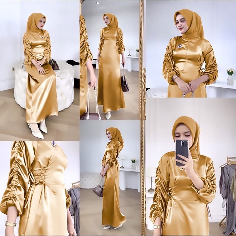 MAXY BELLE AURORA, SILK, GAMIS HIJAB MUSLIM, MAXY DRESS